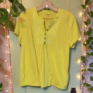 Women's 🆓 Croft & Barrow Lemony Lime Short Sleeve Top XL